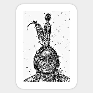 SITTING BULL ink portrait.2 Sticker